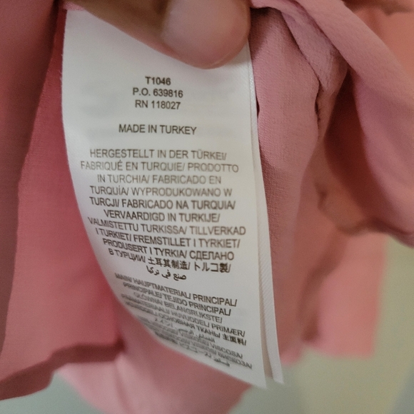 Boden Pleated Bohemian Blush Petal Pink Button-Up Blouse Top. Size M Nwot - Picture 6 of 9